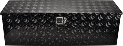 48''Inch Aluminum Truck Tool Box Truck Bed Toolbox Truck Trailer Chest Box Trailer Underbody Storage Organizer Waterproof Square Storage Organizer w/Lock & Keys Black(‎48" Lx15 Wx15 H)