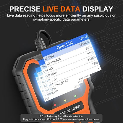 OBD2 Scanner, Code Reader OBDII Scan Tool for Check Engine Light/Oil Light Reset, Fast and Accurate Fault Diagnostic Scan Tool for Car 1996+, 2.8'' Color Screen