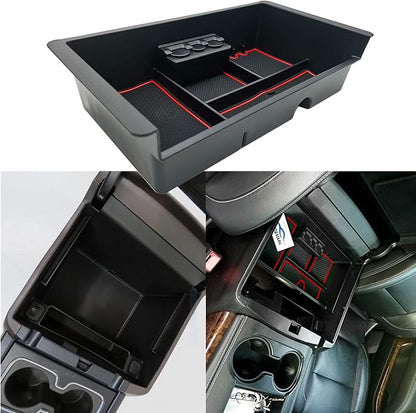 Center Console Tray Organizer Compatible with 2014-2018 GMC Sierra Accessories, (2015-2020) Yukon/Chevy Tahoe Silverado Suburban, Armrest Storage Box Replaces 22817343 (Red)