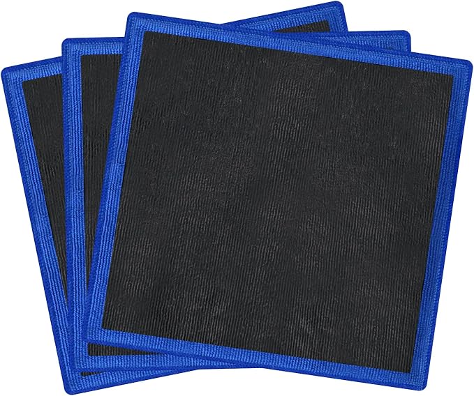 Clay Towel Auto Detailing 3 Pack - Fine Grade Microfiber Car Chamois Towel - DIY Detail Clay Bar Alternative(Blue)