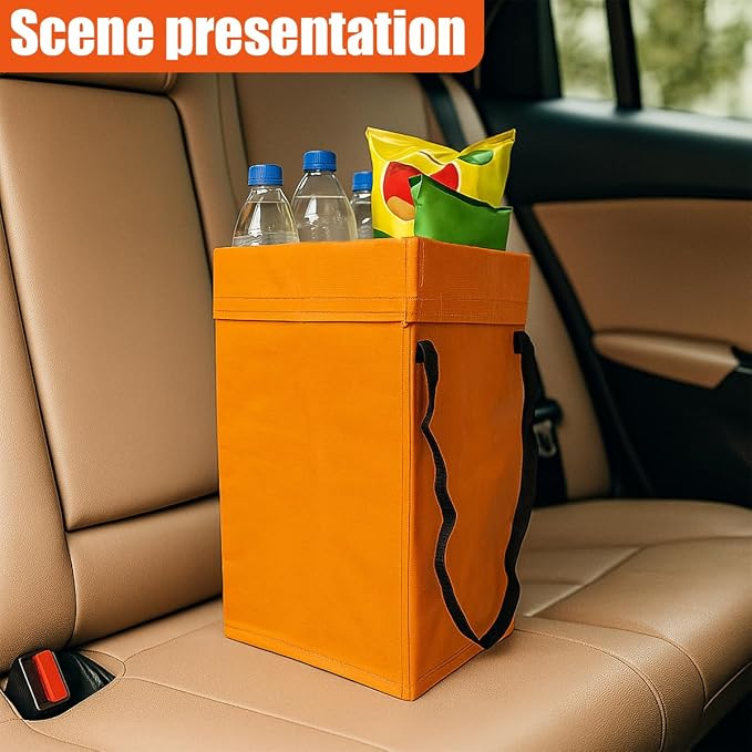 YoRise Foldable Car Trash Can, Multipurpose Waterproof Auto Back Seat Hanging Garbage Organizer, Large Capacity Leak-Proof Vehicle Interior Storage Bag Accessories for Cars, SUVs, Trucks (Red)