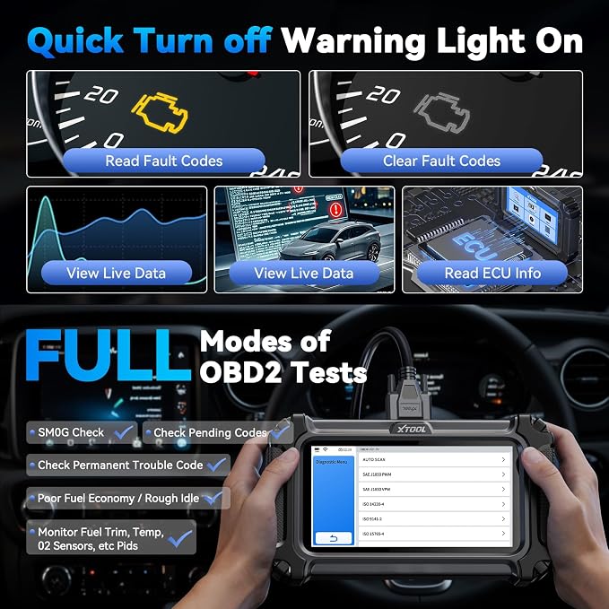 XTOOL D5S OBD2 Scanner, 16 Resets, Car Scanner for Engine ABS SRS Transmission, Crank Sensor Relearn, Throttle Relearn, EPB, Code Reader for Cars and Trucks, CAN FD&FCA Scan Tool, Lifetime Free Update
