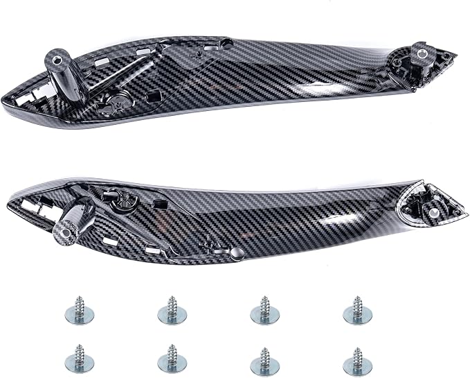 Carbon Fiber Inner Door Handle Replacement for BMW 3 Series F30 F80 4 Series F32 F82 2012-2018 320 328 330 335, 2014-2019 428 435, Sticky Handle Fix, Upgraded Non-Melting Door Pull Trim - 2PCS