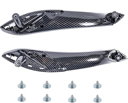 Carbon Fiber Inner Door Handle Replacement for BMW 3 Series F30 F80 4 Series F32 F82 2012-2018 320 328 330 335, 2014-2019 428 435, Sticky Handle Fix, Upgraded Non-Melting Door Pull Trim - 2PCS