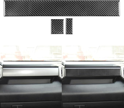 NVCNX Real Premium Carbon Fiber for Toyota Tundra 2022-2026 / Sequoia 2023-2026 2024 2025 Car Dash Board Dashboard Panel Cover Interior Trim Accessories Overlay Sticker Decal 3PCs not for Character