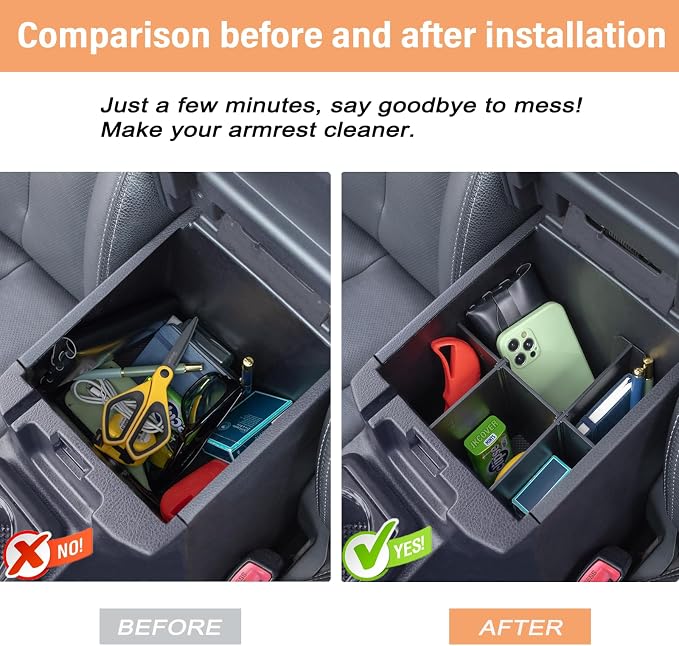 JKCOVER 3PCS Center Console Organzier Compatible with Toyota Tacoma 2016-2023 Accessories Tray Hidden Box Divider ABS Material Insert