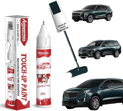 Emerald Lake Metallic(G6I/WA616D) Car Touch Up Paint for Cadillac, Color Accurate Two-In-One Car Paint Scratch Repair Pen, Professional Scratch Remover for Vehicles Chips and Nicks Scuff