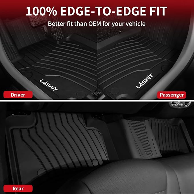 LASFIT Floor Mats for Mercedes Benz GLC 2023-2026 (Coupe Only for 2024-2026), GLC300 / GLC350e / GLC43 AMG/GLC 63 AMG S E, All Weather TPE Floor Liners Custom Fit GLC Car Mats 1st & 2nd Row Set