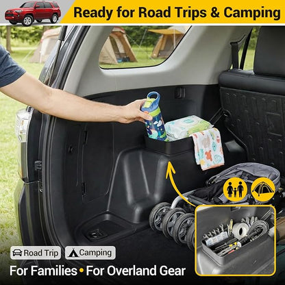 Rear Trunk Organizer for 2010-2024 Toyota 4Runner 5-Seat 2nd Row Accessories, Storage Bin Trunk Side Storage Box Cargo Tray for 10-24 4 Runner(Upper Side,Not for 7-Seat)