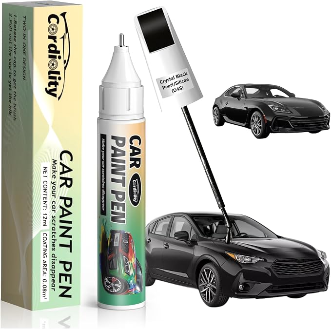 D4S Crystal Black Pearl/Silicae Touch Up Paint for Subaru, Color Accurate Car Paint Scratch Repair Pen, Quick & Easy Fix Automotive Chips and Nicks