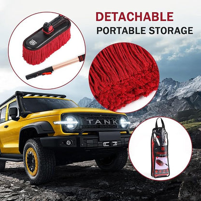 Car Cleaning Supplies Duster, Exterior Scratch Free, Soft Brush Kit for Truck SUV RV Motorcycle, Wax Cotton Hair, Extendable Handle, Dust Removing No Lint, Gifts for Men Women