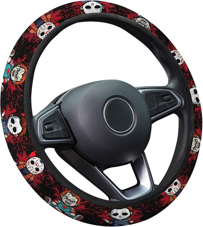 GENANY Horror Character Steering Wheel Cover, Non Slip Polyester Car Wheel Protector for Car SUV Truck, Universal 15 Inch
