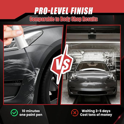 Touch Up Paint for Cars (Stealth Grey PN01), Compatible with Tesla Model Y/3/X/S, 0.4 fl oz Color Accurate 2-in-1 Car Paint Scratch Repair Pen, Easy to Use, Fast-Drying, Long-Lasting