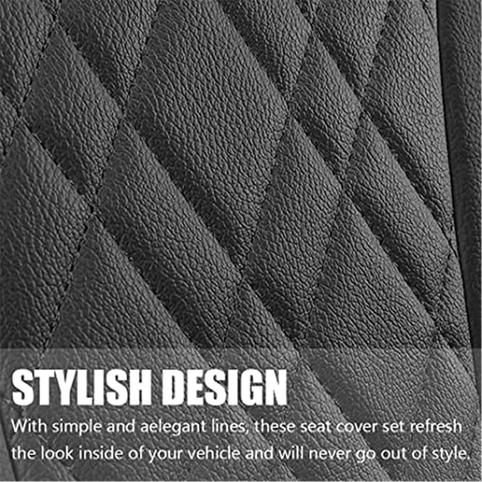 Car Seat Covers Front Seats, Super Luxurious Heavy Duty Waterproof Leather Automotive Vehicle Cover for Cars SUV Pick-up Truck, Universal Non-Slip Seat Car Accessories (2 PCS Front/Pink Black)