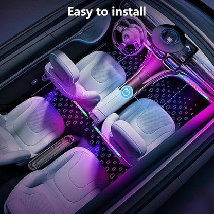 Car Led Lights Interior,Car Ambient Lighting,Inside Lights for Car,APP Control 16 Million Colors Music Sync,DIY Mode Multicolor Led Lights for Car Interior,Trucks,SUVs,12V USB Power