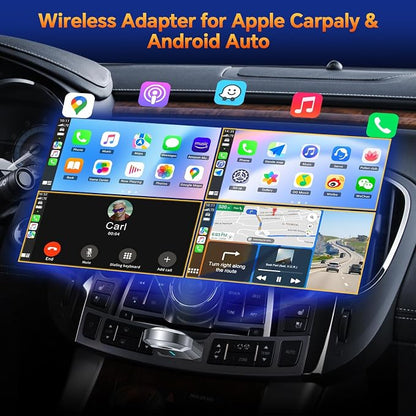 Master Cables 2 in 1 Wireless Carplay Adapter for Apple CarPlay & Android Auto, USB A & USB C Dongle Converts Wired to Wireless, Compatible with Cars from 2016, Plug & Play