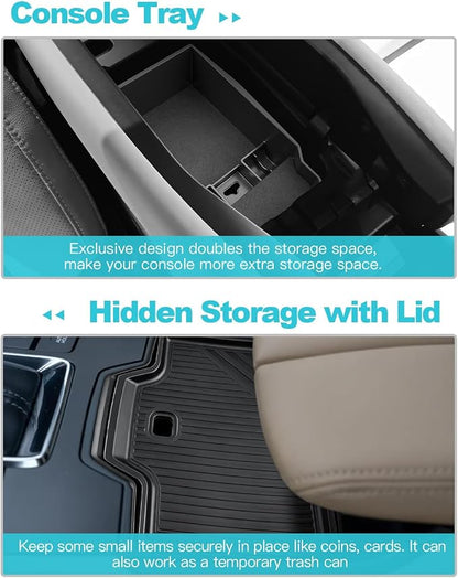 CDEFG 2Pcs for 2026 Mazda CX5 Center Console Organizer for 2026 Mazda CX-5 (S/Select/Preferred/Premium/Premium Plus) Accessories Middle Console Armrest Hidden Storage Box