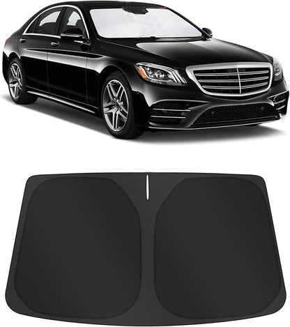 TINGLU Sun Shade for Mercedes Benz GLC 2016-2022 Accessories Windshield Sun Shade Window Shade UV Rays Protection Sun Visor Cover with Steering Wheel Sunshade Storage Bag