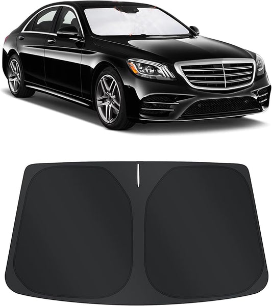 TINGLU Sun Shade for Mercedes Benz GLC 2016-2022 Accessories Windshield Sun Shade Window Shade UV Rays Protection Sun Visor Cover with Steering Wheel Sunshade Storage Bag