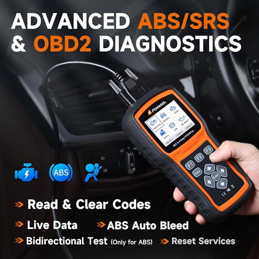 FOXWELL NT630 Plus OBD2 Scanner with ABS and SRS, Brake Code Reader with Auto Bleed, ABS Module Bidirectional Control, Oil EPB SAS Reset, Check Engine Light, Live Data, No Subscription Required