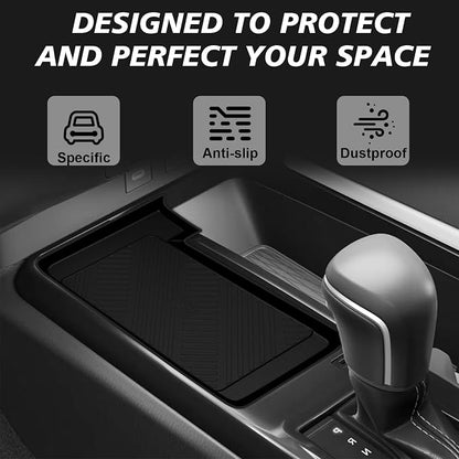 Muslogy Center Console Inserts Compatible with 2025 2026 Toyota Camry Accessories, Center Console Wireless Charger Protective Mat Liner Anti-Slip Phone Charge Area Charging Protection