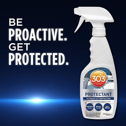Provides UV protection for marine vinyl and surfaces while helping prevent fading, cracking, and staining.