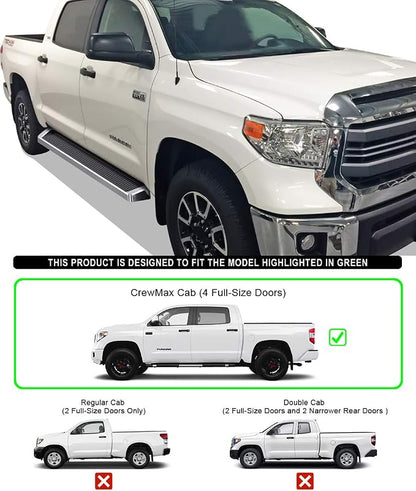 APS Running Boards Style Compatible with Toyota Tundra 2007-2021 CrewMax (Nerf Bars Side Steps Side Bars)