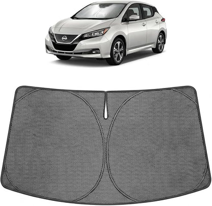 Proadsy Windshield Sun Shade Custom Fit Nissan Leaf 2018 Ice Crystal Black Front Window Sunshade UV and Heat Blocker Foldable Visor Keeps Car Cooler for Summer Parking and Daily Use