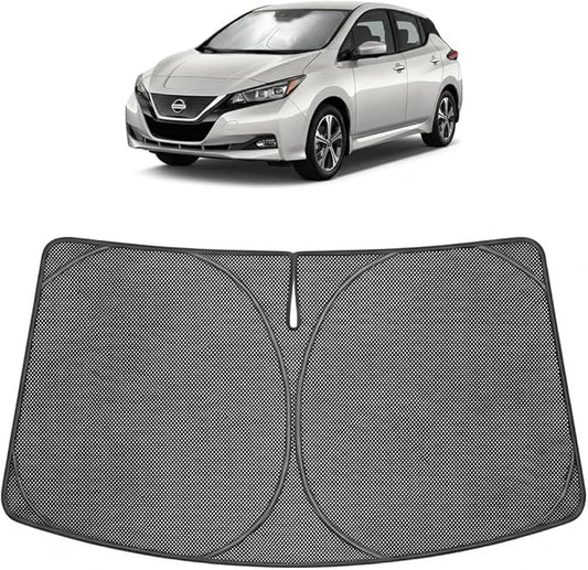 Proadsy Windshield Sun Shade Custom Fit Nissan Leaf 2018 Ice Crystal Black Front Window Sunshade UV and Heat Blocker Foldable Visor Keeps Car Cooler for Summer Parking and Daily Use