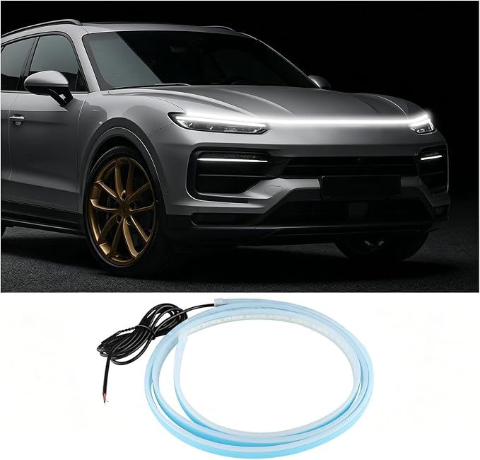 Car LED Hood Light,Waterproof LED Light Strips Cool Monochromatic Car LED Light for Lights Exterior,Universal Auto Accessories (70ich White)