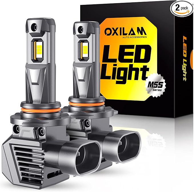 OXILAM 9012 LED Light Bulb, 70,000 Lumens 1300% Brighter 6500K Cool White, Anti-Flicker, 60,000 Hours Lifespan, Plug and Play, IP68, 99% Compatible for Cars Trucks SUVs, Pack of 2