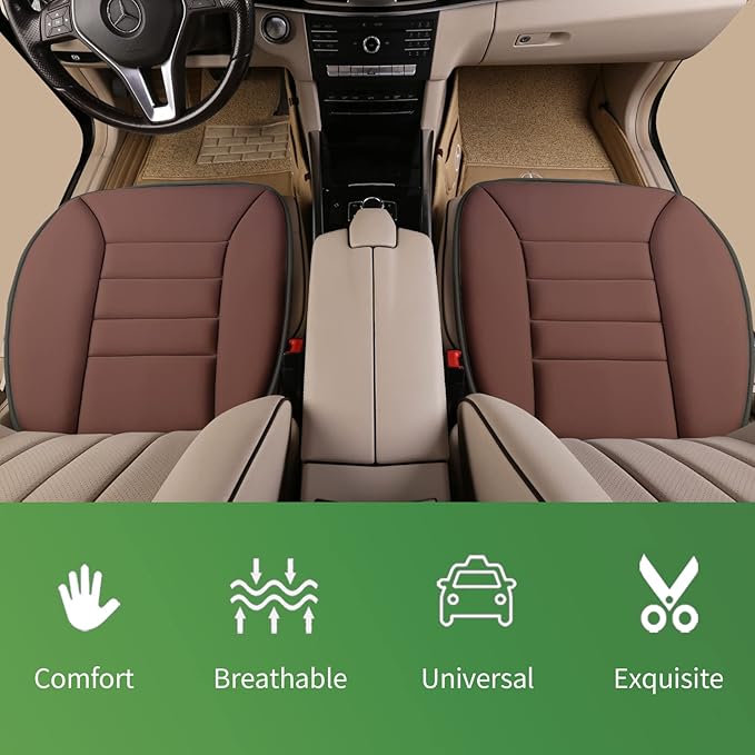 Lofty Aim Premium Car Seat Cushion, Driver Cushion with Comfort Memory Foam & Non-Slip Rubber Bottom, Car Seat Pad Works with 95% of Vehicles and Office Chair or Home (Brown)