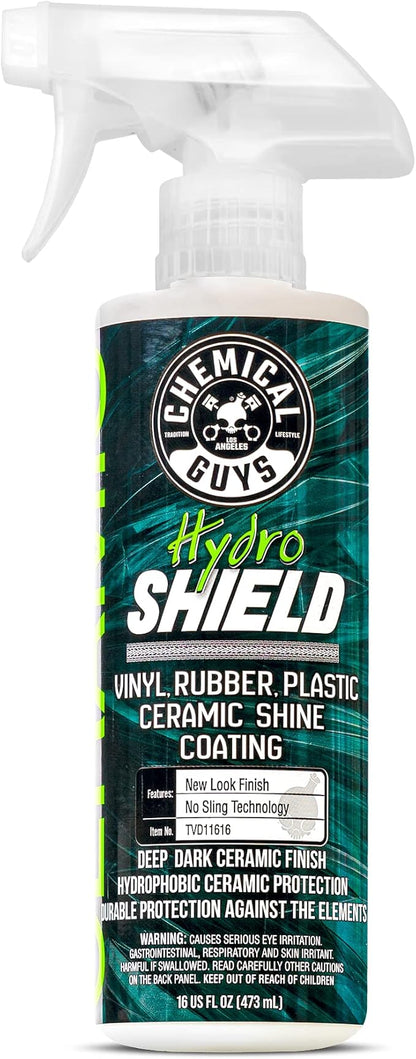 Chemical Guys HydroShield Vinyl, Rubber & Plastic Ceramic Shine Coating - Plastic Restorer for Interior & Exterior Trim, Tires & Trim - Restores Shine, Safe for Cars, Trucks & RVs, 16 fl oz