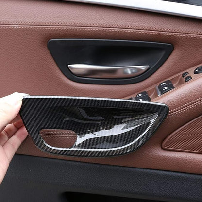 for BMW 5 Series F10 520 528 525 2011-2017 Carbon Fiber Style Car Interior Door Handle Bowl Cover Trim