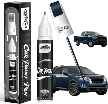 Arctic Blue Pearl(RBG) for Nissan Touch Up Paint Pen, 2 in 1 Car Scratch Remover with Pen Tip and Brush, Precise Color Match for Car Paint Scratch Repair, Quickly and Easily Fix Chips and Nicks