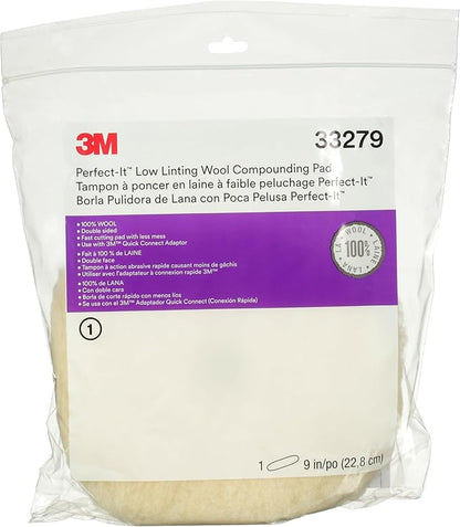 Perfect-It 3M Low Linting Wool Compounding Pad, 33279, 9 in