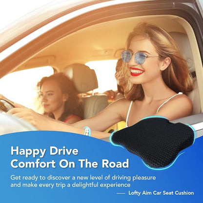 Lofty Aim Car Seat Cushion, Comfort Memory Foam Car Cushions for Driving (Black)