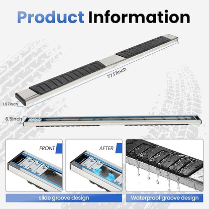 PZ 6" Running Boards Anti-Slip Side Steps Compatible with 2019-2025 Chevy Silverado/GMC Sierra 1500 Double Cab,2020-2025 for 2500HD 3500HD,500LBS No Drill Truck Running Boards Direct Fit Nerf Bar