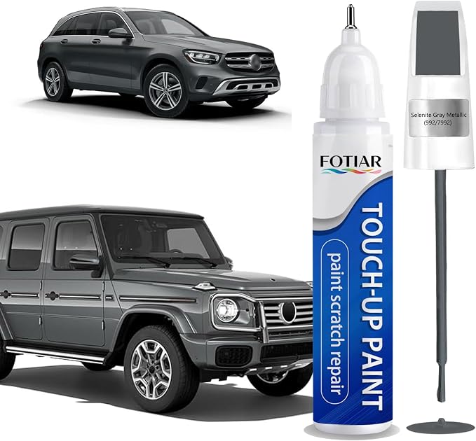 992 Selenite Gray Metallic Touch up Paint for Mercedes-Benz OEM Original Car Paint Scratch Repair Pen Two-In-One Quick & Easy Fix Car Scratch Remover for Nicks & Chips Repair