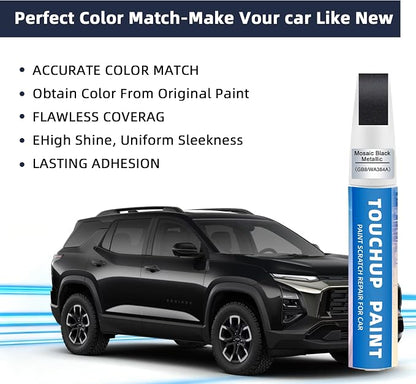 Mosaic Black Metallic(GB8/WA384A) Touch Up Paint Compatible with Chevy 2-in-1 Car Scratch Repair Pen for Rock Chips, Door Scratches & Paint Nicks Exact Color Match Quick Dry DIY Fix for Silverado