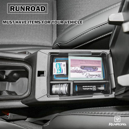 RUNROAD Center Console Organizer Tray Compatible with Jeep Compass 2022-2025 Accessories, Coin Holder Armrest Tray Secondary Storage Box Insert Console Organizer Card Container, Blue (NOT For Ltd)