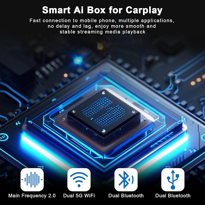 4-in-1 Ai Box Carplay 2026 Wireless CarPlay Adapter 4K HDMI Out to TV/PC/Car, Dual 5G WiFi Split Screen, Plug & Play for OEM Wired CarPlay/Android Auto Cars