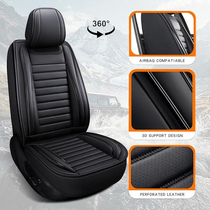 MINGBRON Car Seat Covers,Car Seat Protector Waterproof,Seat Covers Full Set, Car Seat Protectors,Automotive Seat Covers Fit for Most Cars Black