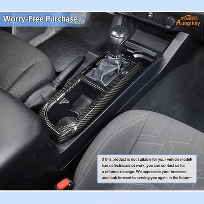 Aunginsy Car Gear Shift Panel Cover Cup Holder Trim Kit Compatible with Toyota Tacoma 2016-2023 Center Console Gear Shifter Cupholder Panel Decorative Frame Protection Ring ABS Interior Accessories