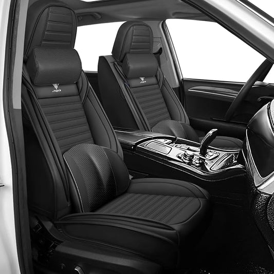 Seat Covers Fit for Nissan Rogue 2015-2026, Breathable and Comfortable Leather Car Seat Cover, Deluxe Waterproof Cushion Cover Auto Interior Accessories (Black)