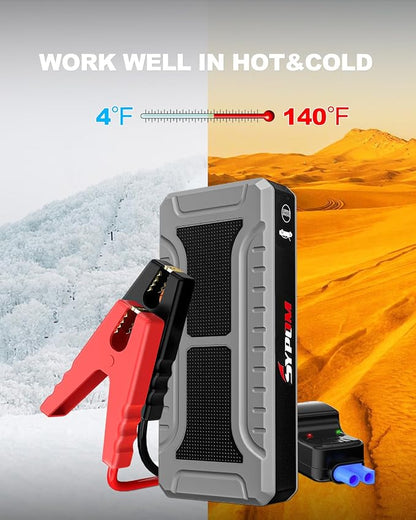 Car Jump Starter, 4000A Peak Battery Jump Starter (for All Gas or Up to 10L Diesel), Portable Battery Booster Power Pack, 12V Auto Jump Box with LED Light,Power Bank, USB Quick Charge