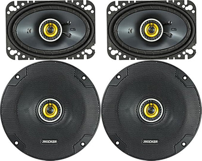 KICKER Speaker Package of 2 Items: CS Series Two 6.5" Coaxial Speakers 4-Ohm & Two 4"x6" Coaxial Speakers 4-Ohm - 1x 46CSC654, 1x 46CSC464