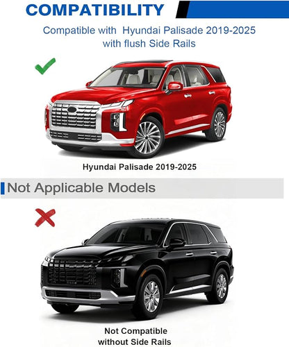 Wonderdriver Lockable Roof Rack Cross Bars 300lbs Compatible with Hyundai Palisade 2019-2025 SE SEL XRT Limited Calligraphy,Heavy Duty Aluminum Roof Rails Crossbars Canoe Black Rooftop Cargo Luggage