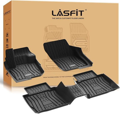 LASFIT Floor Mats for 2020-2017 Ford Fusion & Lincoln MKZ, Custom Fit Full Coverage All Weather TPE Floor Liners, Front & Rear Rows, Black