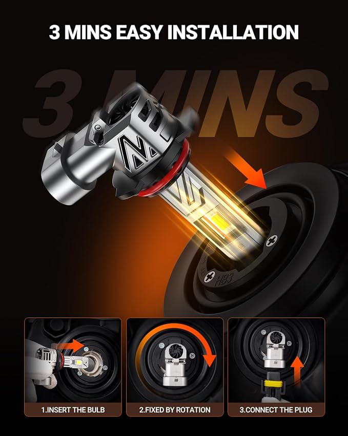 SEALIGHT 9012 Light Bulbs, 900% 44000LM Super Brighter than Original Bulb, 1:1 Real Size, 6500K Cool White LED Bulb for Car Powersports ATV/UTV, Pack of 2